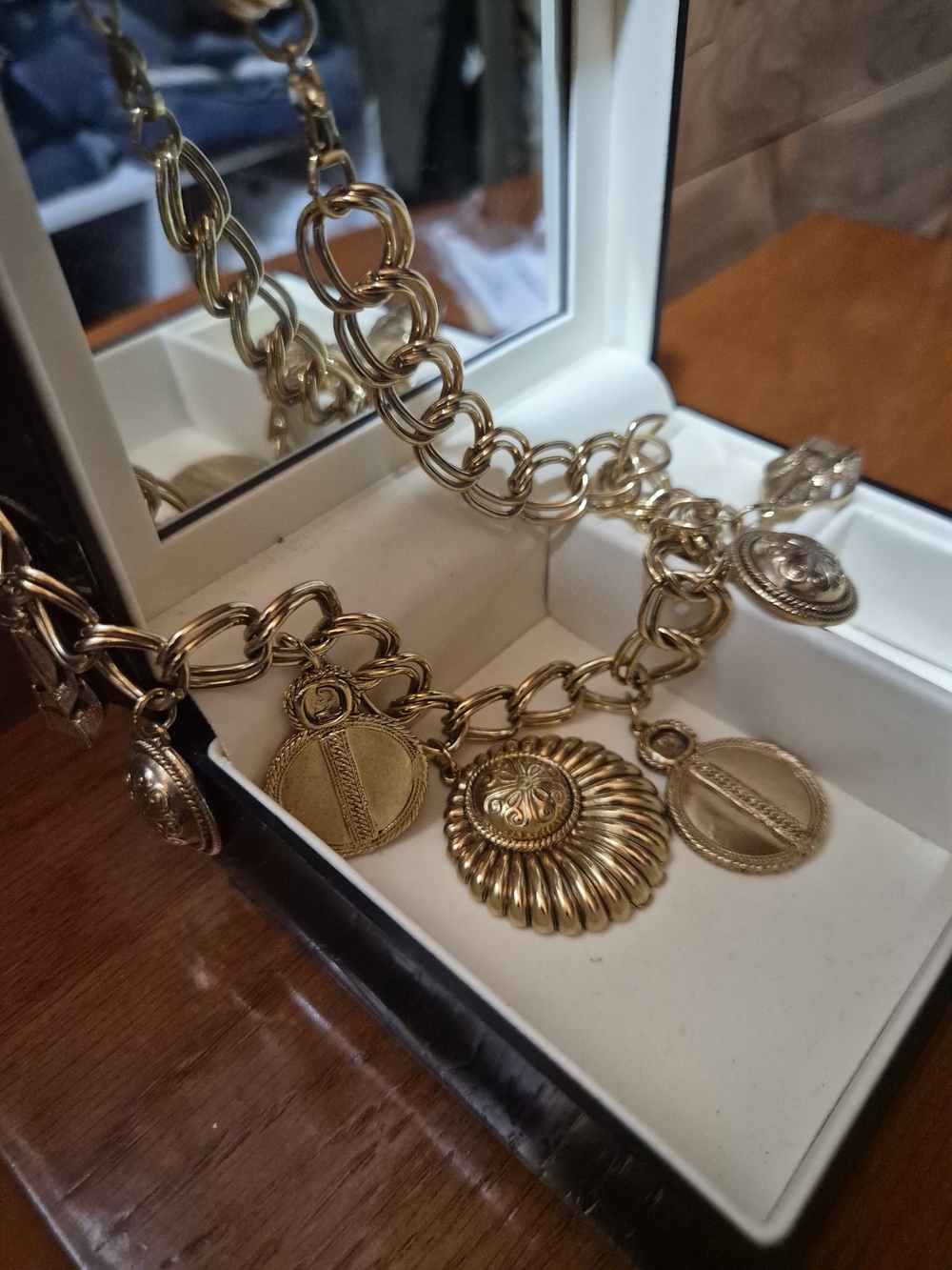 Vintage Gold Charm Medallion Necklace